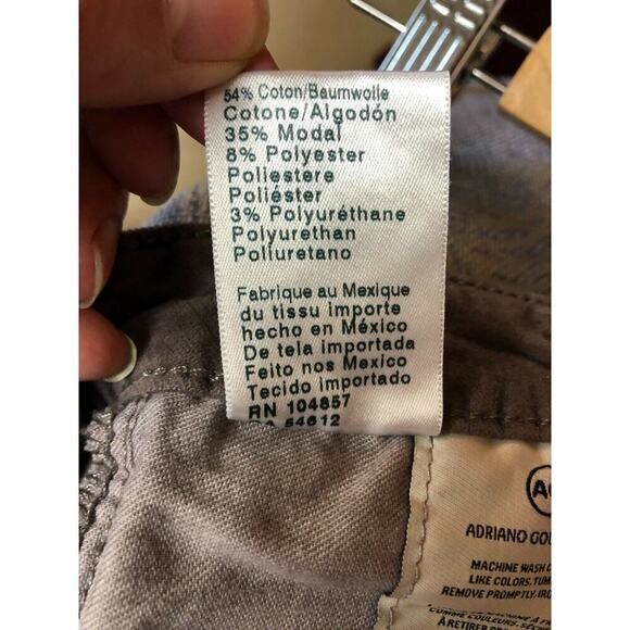 AG The Stevie Ankle Slim Ankle Taupe Velvet Pants Women's Size 26R - Picture 11 of 11